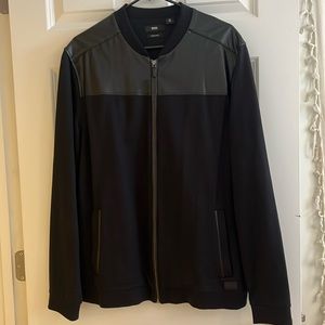 Boss Sweater Jacket with leather patches Size XL regular fit